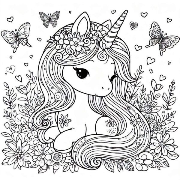 Unicornio libro para colorear