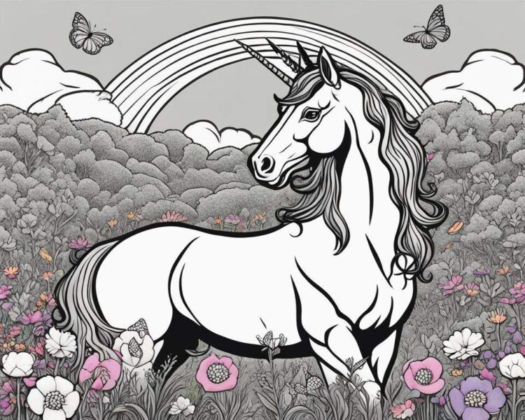 dibujo para colorear de unicornio